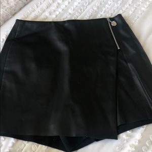 Zara Asymmetrical Leather Skort